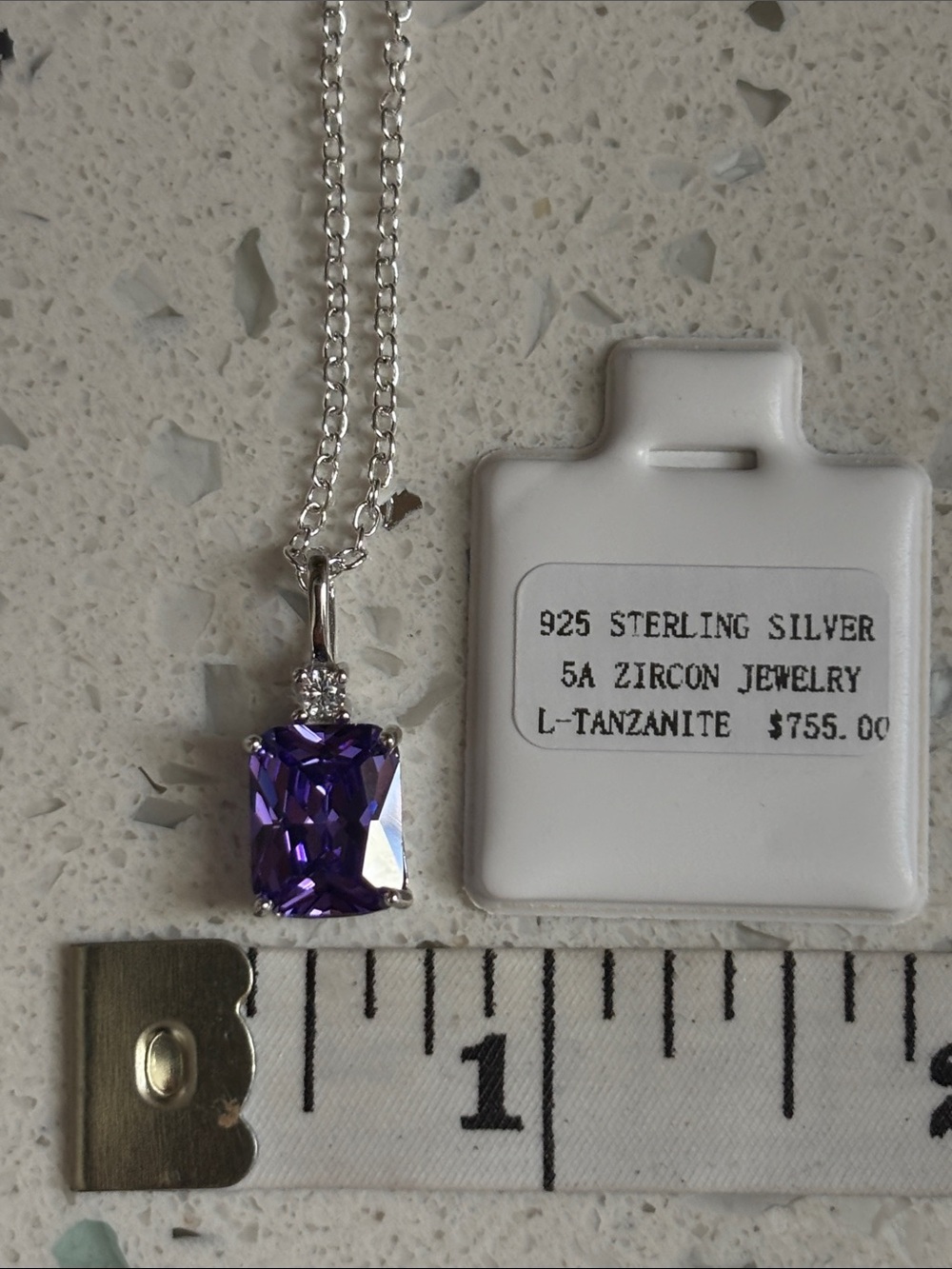 925 Sterling Silver Amethyst Pendant Necklace - Picture 8 of 11